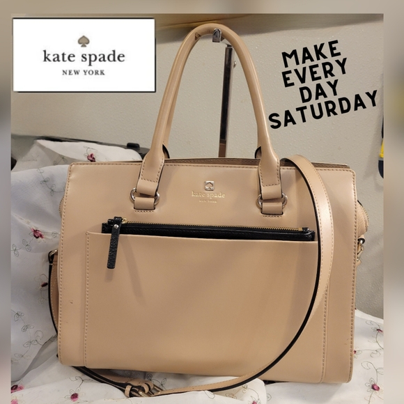 Kate Spade Tan Leather bag. Absolutely GORGEOUS like New  Large Taupe - Picture 1 of 17